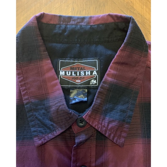 Metal Mulisha S/S Button Up  Shirt Men's L? size tag unreadable see measurements - Picture 6 of 16